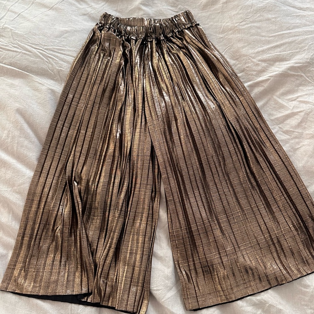 Zara Metallic Kids Pleated Pants